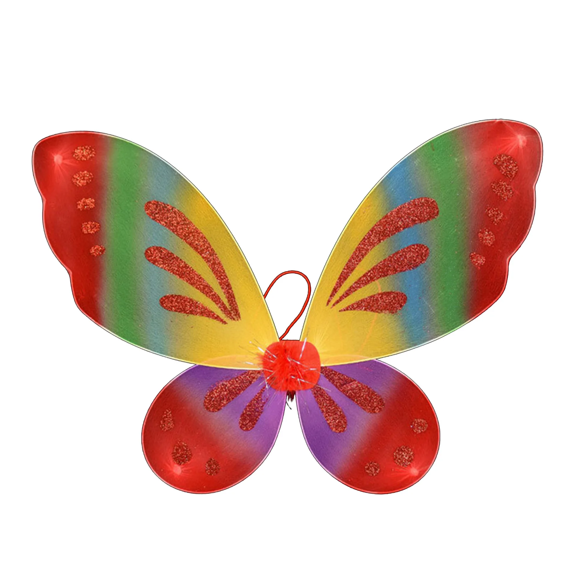 Hot selling rainbow and eight colors baby girls and children butterfly dress set angel fairy wings costume accessories