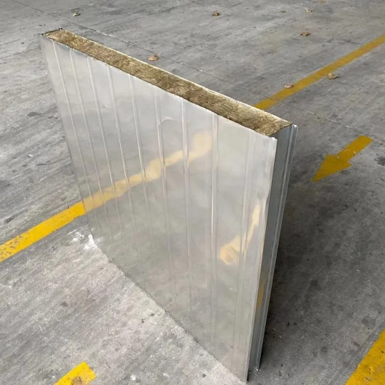 Sandwich Panel Stainless Steel Color Steel rock wool