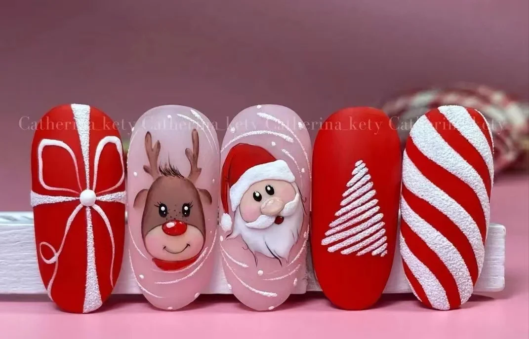 xmas 2025 top trending spring design color long last good material press on fake nails faux ongle
