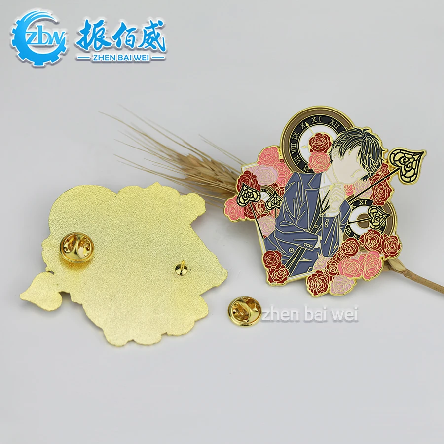 Chinese manufacturer Custom metal lapel pin badge Design your own custom cartoon animation cute soft hard glitter enamel pin