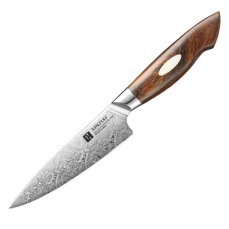 5 inch High quality 110-layer Damascus steel Desert Ironwood Handle Utility Knife 62 HRC Kitchen Knives Manufacturer