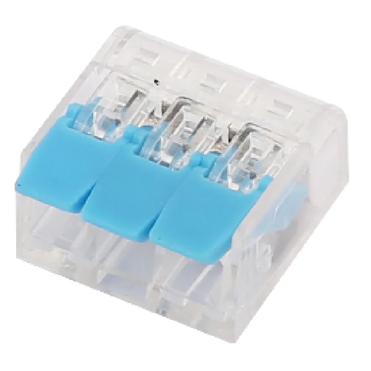 Push in Wire Conductor Clamp Terminal Block with Lever for Lighting Fast Solid Flexible Cable Universal Spring Compact Connector