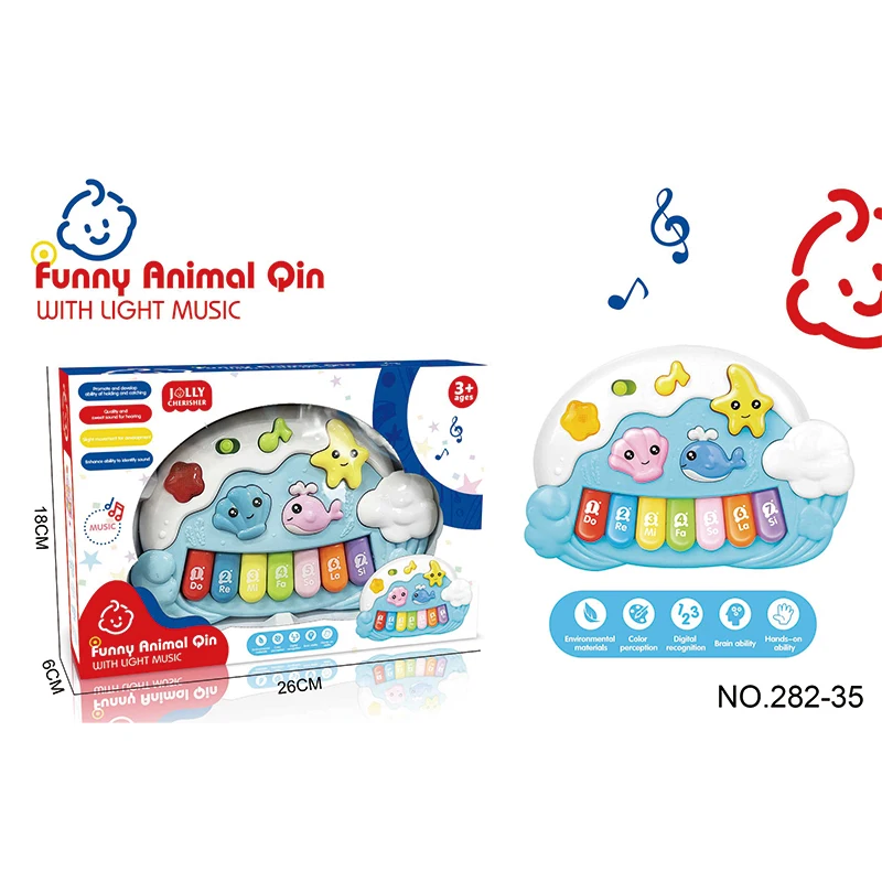 Multiple Function Baby Toys Educational Piano Blue Sky And Sea Battery Operated Cartoon Radio Toys for Kids