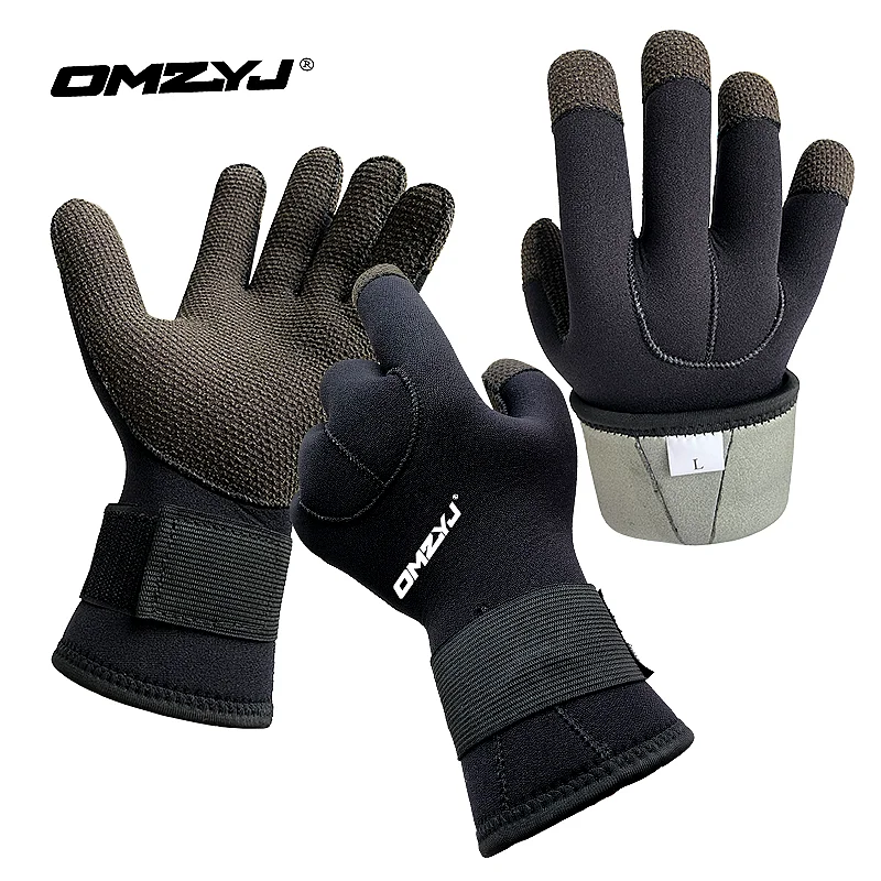 3mm Neoprene  Anti Slip Custom Diving Gloves Black Quantity Waterproof Set Customized Fishing Hands Surface Color Swimming