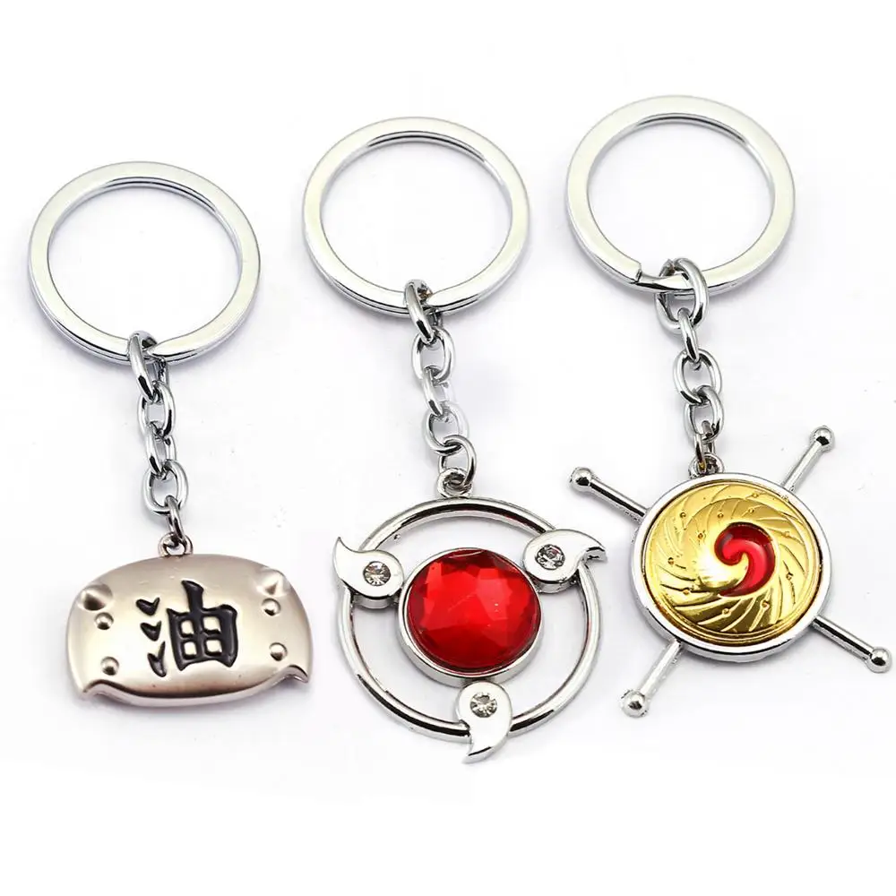 3 Styles Japanese Anime Uzumaki Logo Metal Hatake Kakashi Uchiha Itachi Weapon Keychain