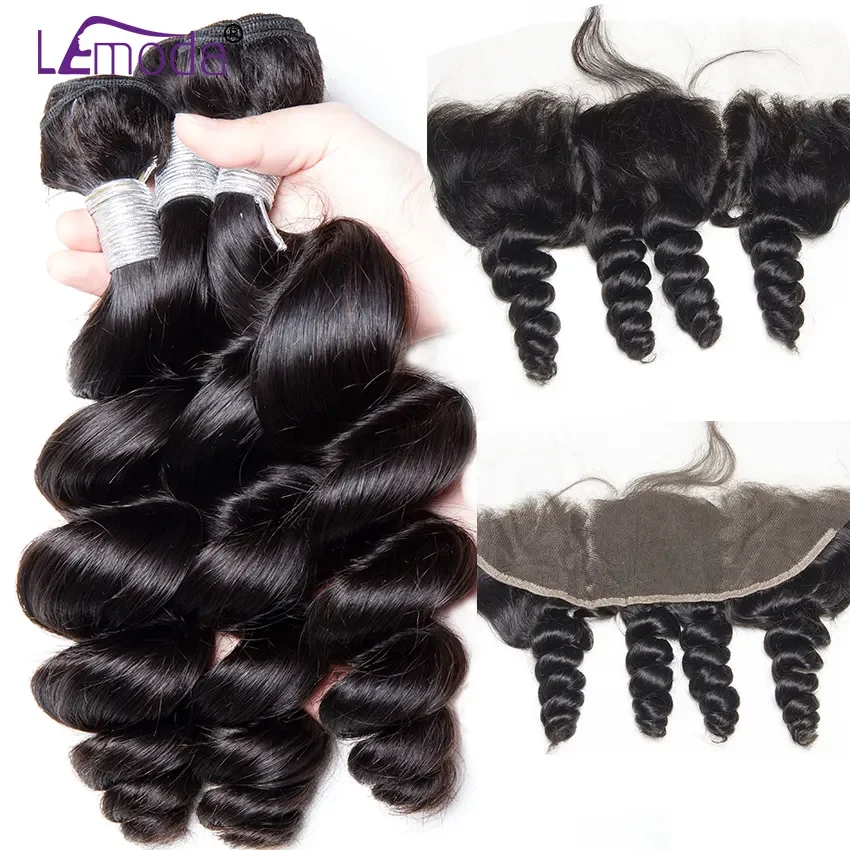 12A Grade Brazilian Virgin Human Hair 3 Bundles With HD Lace Closure Cuticle Aligned Hair Raw Indian Hair Bundles