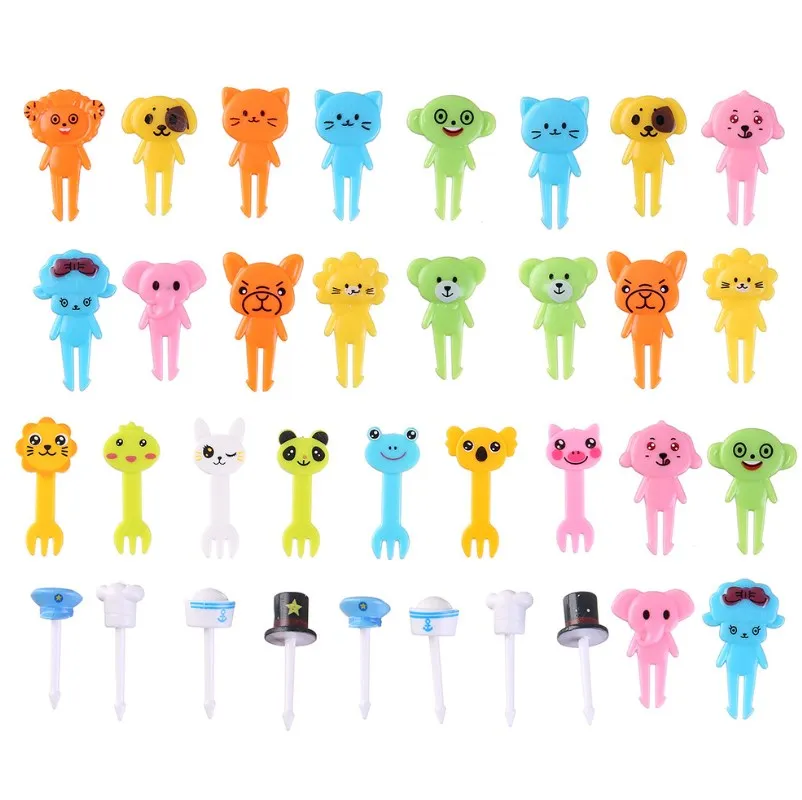 Bento Lunch Accessories toothpicks Cute Food Grade  Plastic Reusable Food Forks  3-6CM