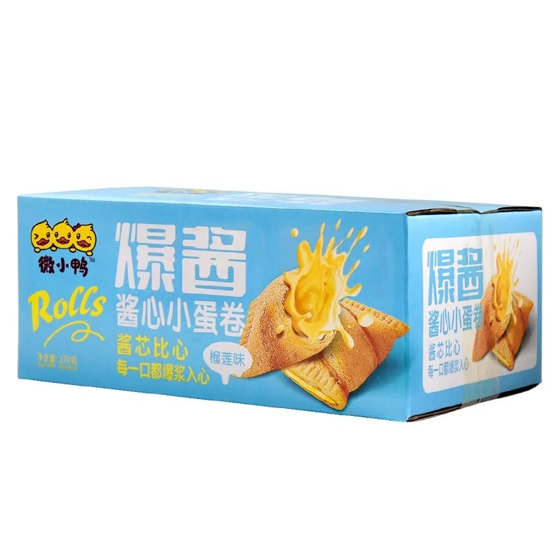 New biscuit mini cream wafer rolls durian cream inside Crackers creamy sandwich crackers biscuits
