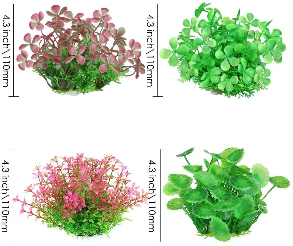 Aquarium Decorations Plastic Green Plant Fish Tank Decoration 7 Packs Artificial Plastic Plant For Aquarium