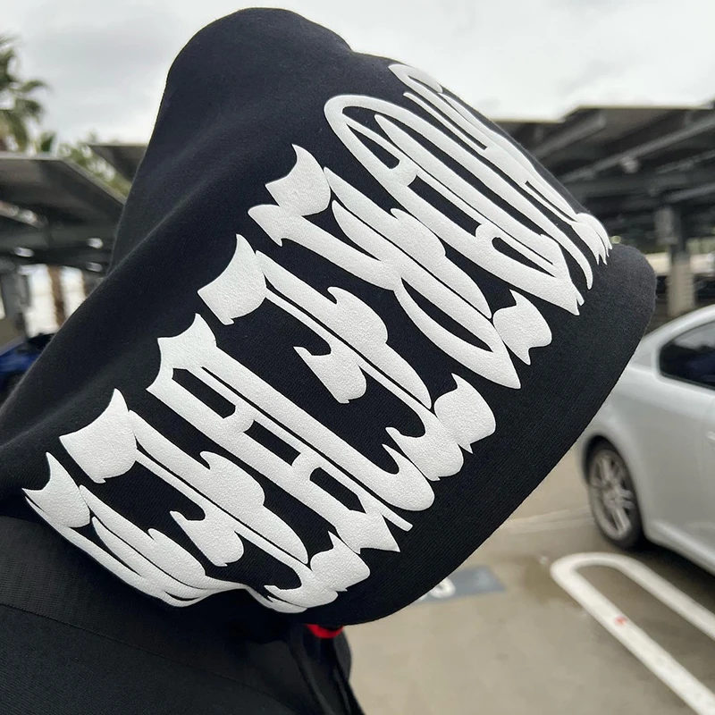 DCY 2024 New Products Stringless Heavyweight Hoodie,Hoodie Design Puff Print,Custom Puff Print Hoodie 500Gsm