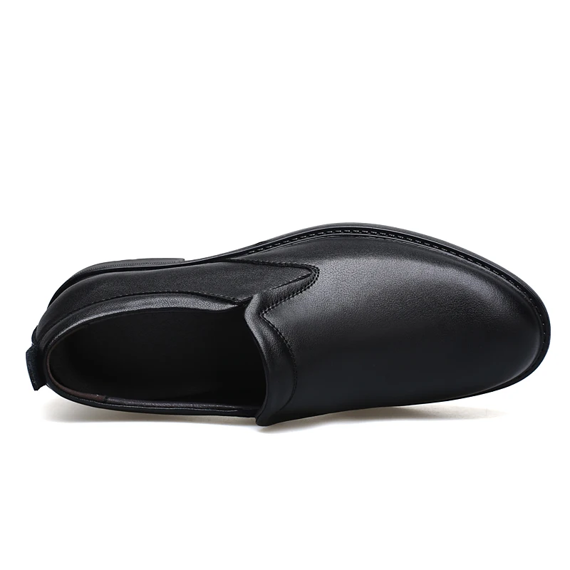 fashion design new elevator shoes men height increase sneakers su black leather slip-on formal shoes business 6cm insole big 47