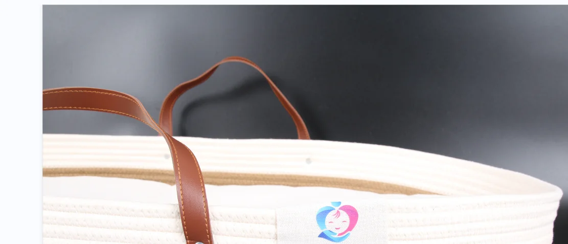 Organic Cotton Rope Moses Basket With Luxury Thick Soft Waterproof Baby Basket Cribs