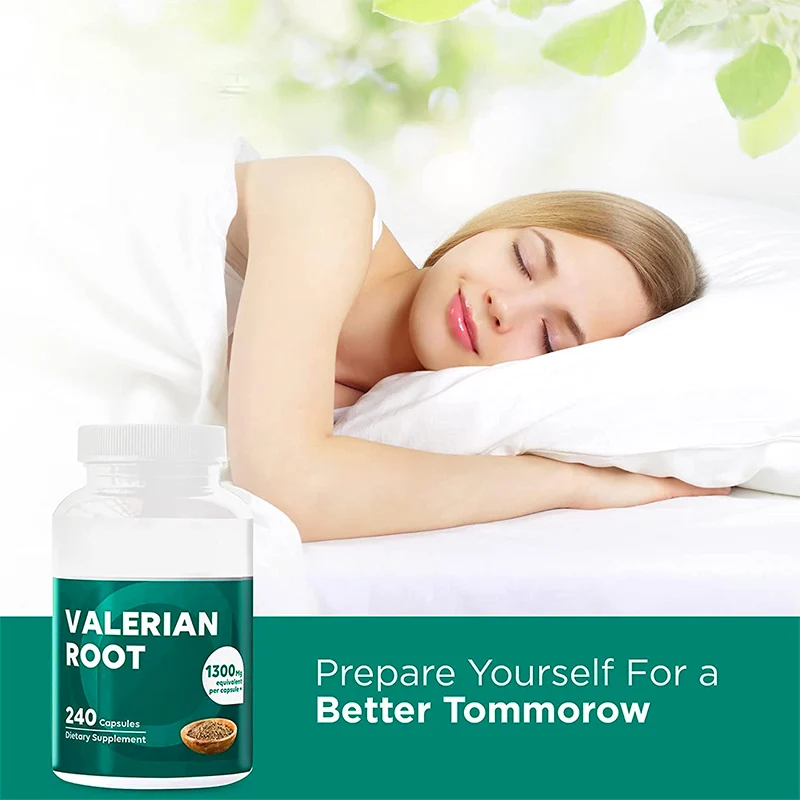 Organic High Strength Valerian Root Capsules Natural Sleeping Supplements for Adults Support Restful & Deep Sleep