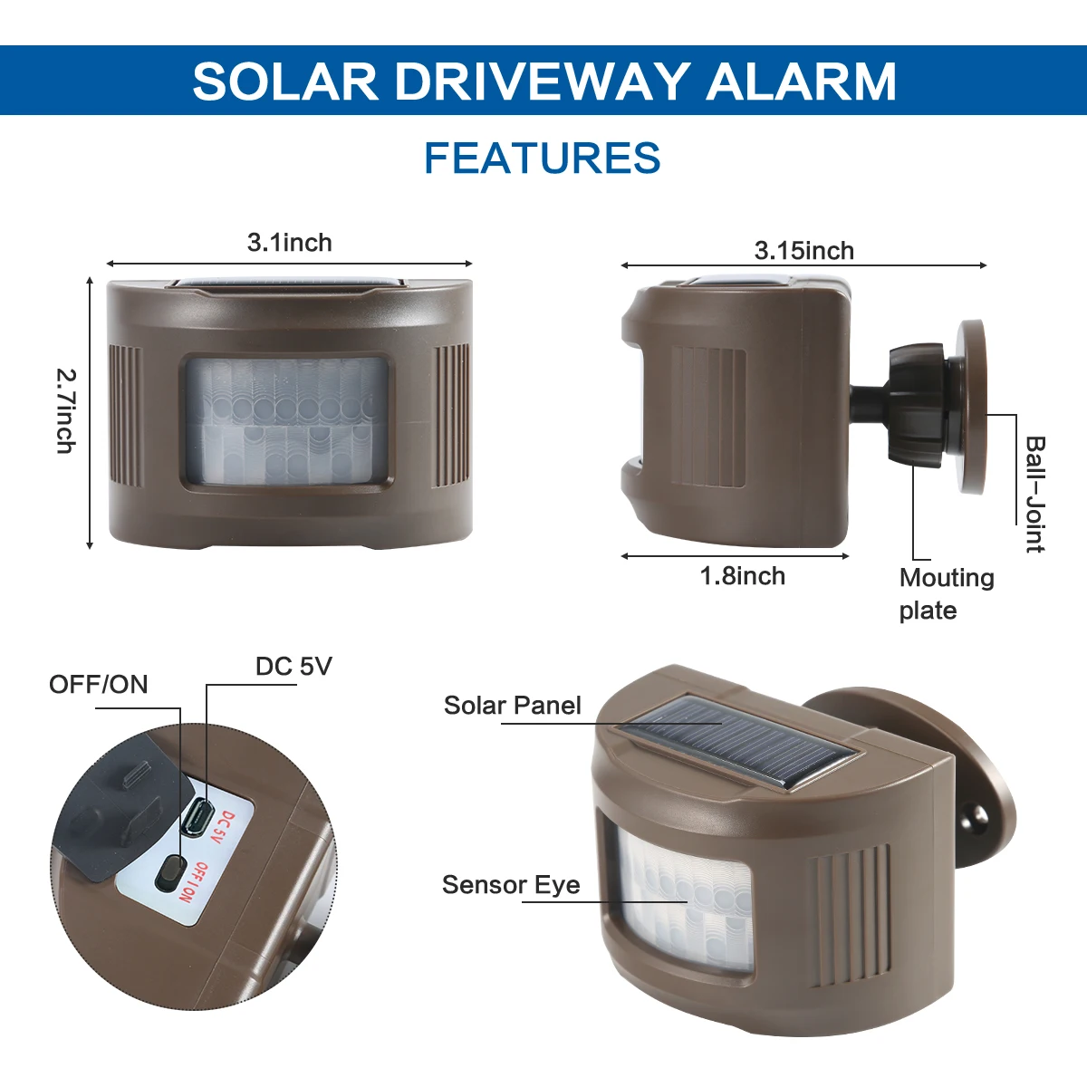 New Style 800 Meters Home Driveway Alarm System Alert Security With Motion Sensor Alarm for Home