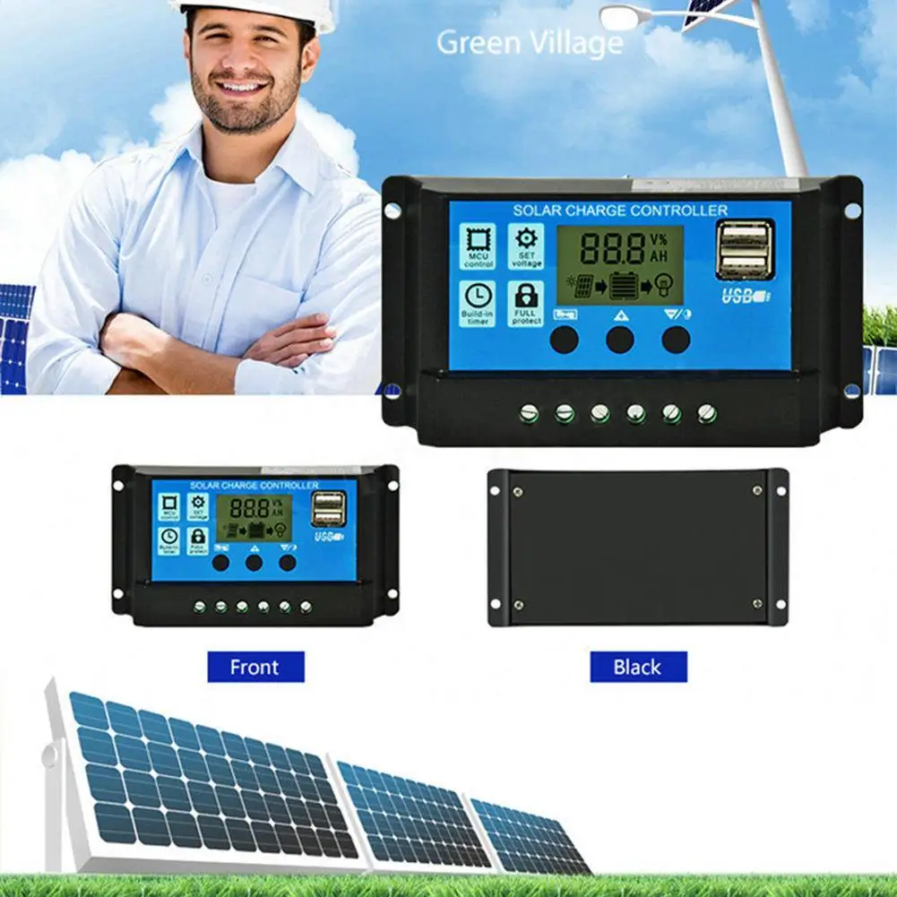 AISHANG Wholesale 12V 24V 48V 10A 20A 30A 40A 50A 60A pwm solar charge controller