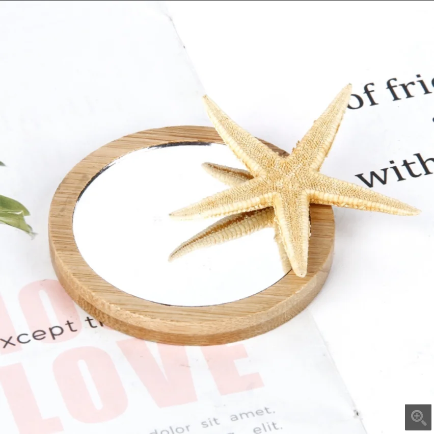 Eco-friendly Bamboo Mirror Round Design Pocket Makeup Hand Mirror For Girls Gift Hot Selling