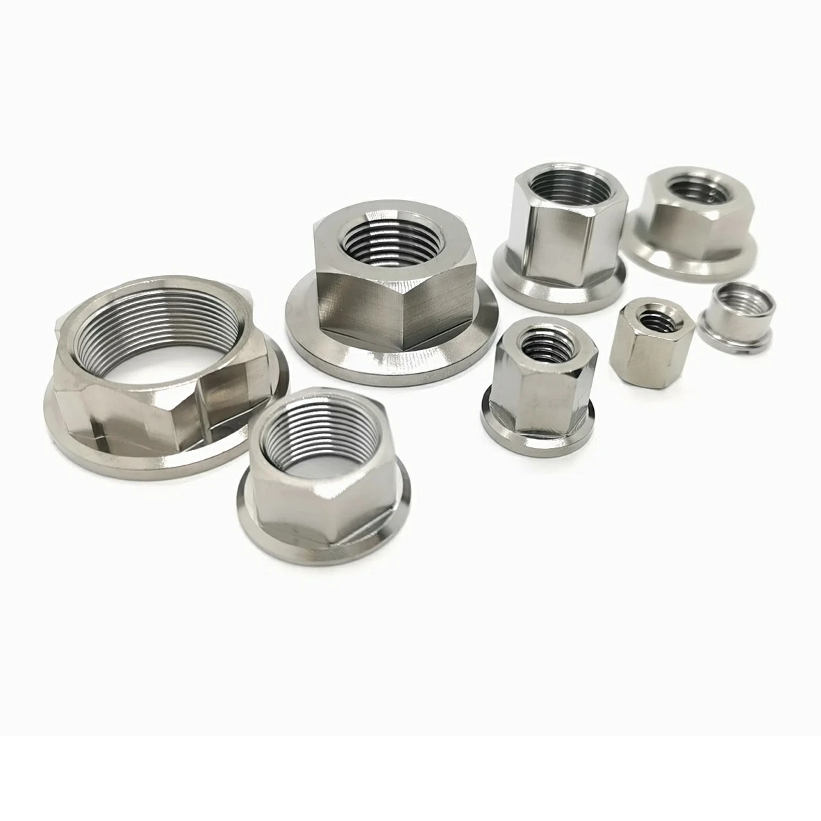 China  supply  Precision  titanium flange  nuts M6 M8 M10 M4 M12 CNC process machining  turning  and milling service