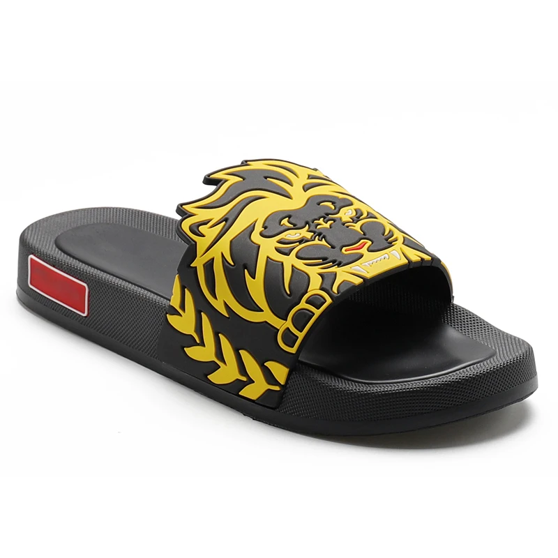 Henghao Oem Logo Men  Sandals Logo Comfortable Flat Slipper Flat Slide Sandals Men Slipper  Prefabricated Soles for Slippers