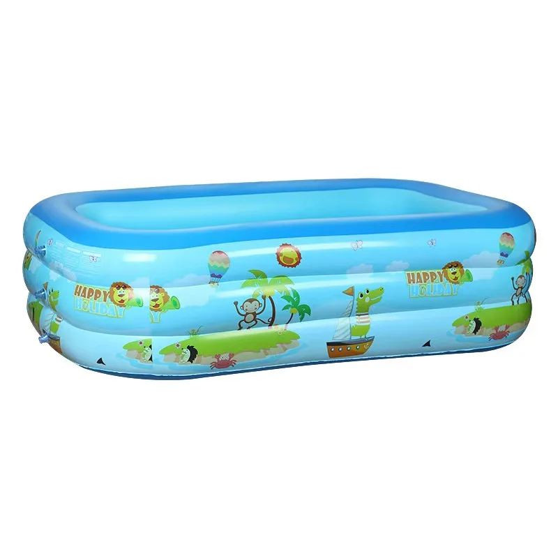 Factory Wholesale High Quality Family Use  On Ground Water Pool For Adults Multiple Size Rectangle PVC Inflatable Swimming Pool
