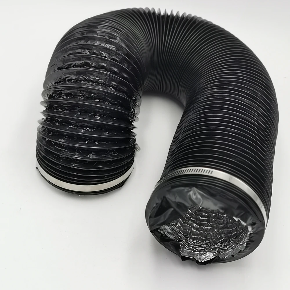 2 sets HVAC system  4 inch  8ft Non-Insulated pvc aluminum foil Combine  flexible  air duct   with 2 clamps