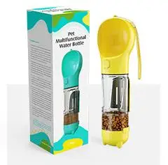 Three-In-One New Portable Pet Dog Cat Outdoor Travel Drink Water Food Container Dog Water Drinking Dispenser