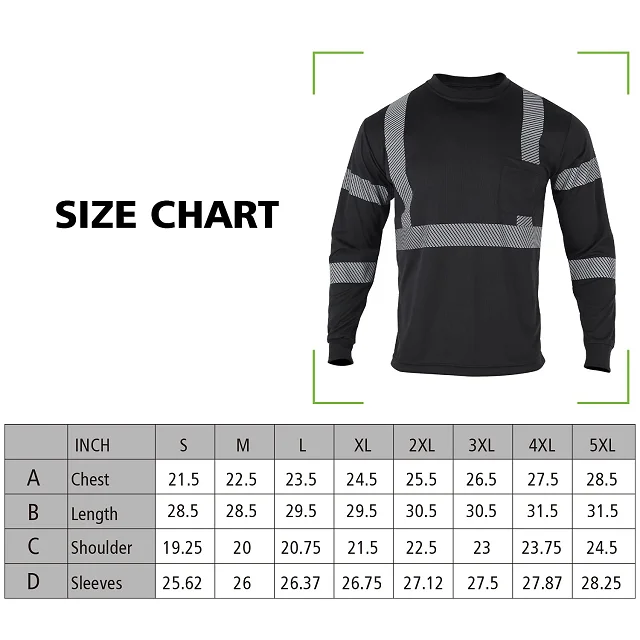 Customized Logo ANSI Class 2 Shirt Work Wear Long Sleeve Reflective Mens Safety Shirts