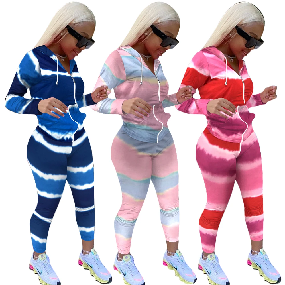 
NBB MN1023 drop shipping zipper gradient color t-shirt two piece sets 
