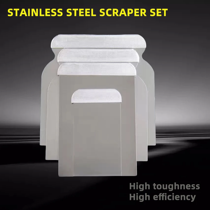 4pcs stainless steel scraper set 50mm80mm100mm120mm putty knife set