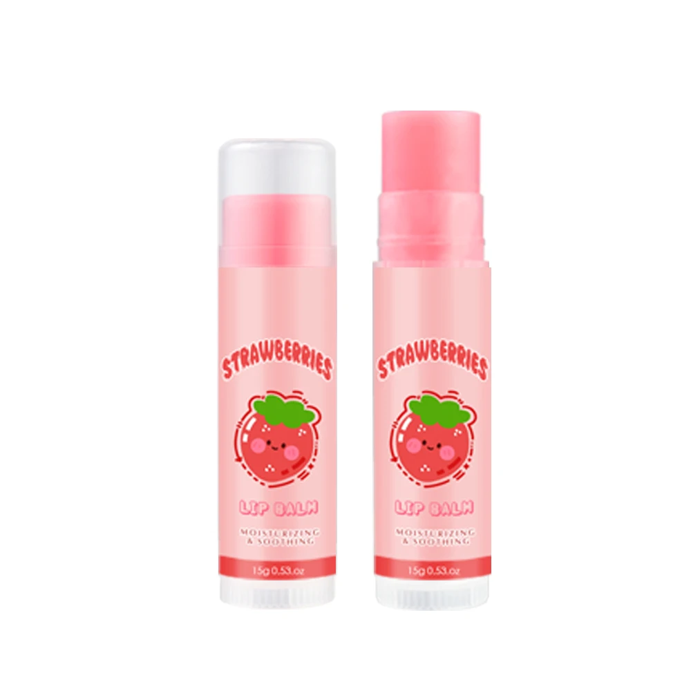 Big Lip Balm Chapstick Organic Vegan Pink Strawberry Fruit Flavor Lip Balm Moisturizing Lipbalm