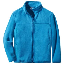 Winter Kids Boys Stand Collar Polar Fleece Jackets Outdoor Warm Custom Logo Full-Zip Boys Fleece Jacket