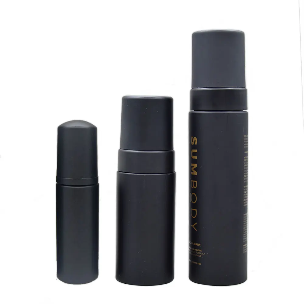 Unique Design Frosted Empty Foam Bottle 200 ml  Black Plastic Hair Salon Spray Bottle 150 ml 200 ml  Round Matte Spray Bottle