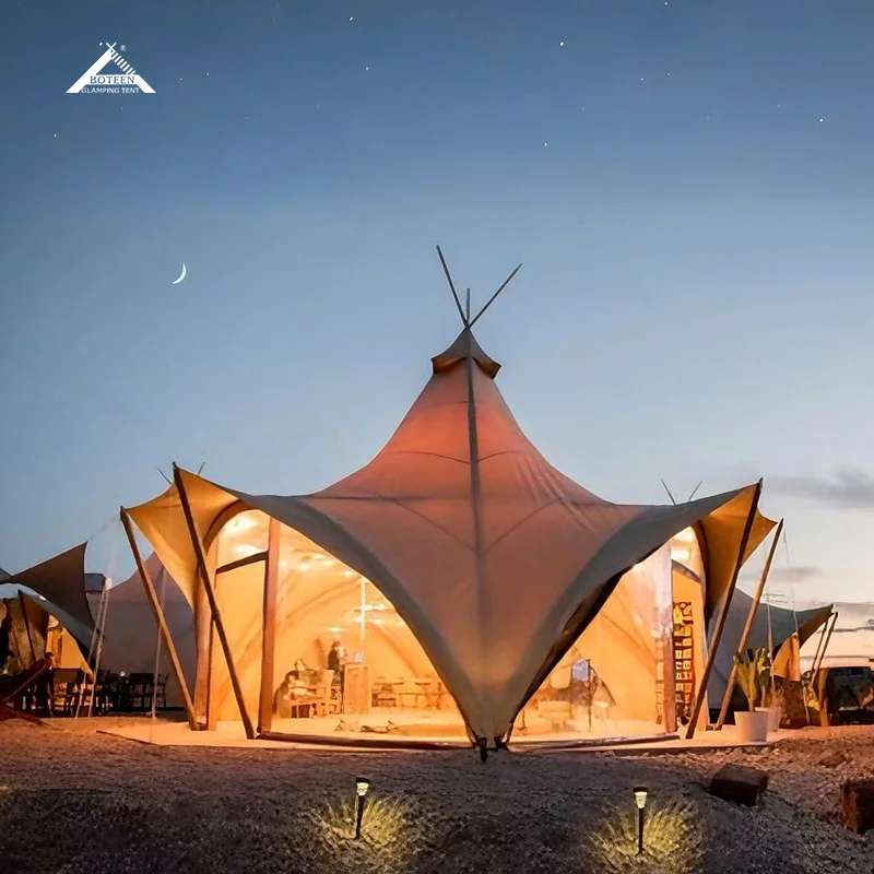 Custom Outdoor Tent Tipi Indian Large Luxury Glamping Waterproof Durable Teepee Wedding Party Tent for Event Festival Dining