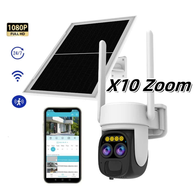 Vstarcam CB67D зум 10X сетевая камера с автоматическим обнаружением Wi-Fi солнечная панель наблюдения Ptz Беспроводная 2 4 ГГц двусторонний разговор