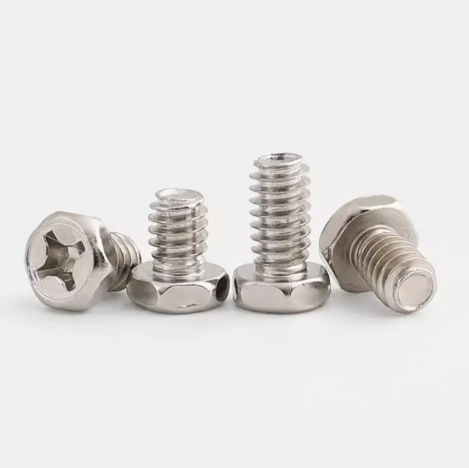 Bolt Manufacturer Customizes Metal Carbon Steel Nickel Plated Hex Flat Head Screw Hidden Camera Machine Threads Screws