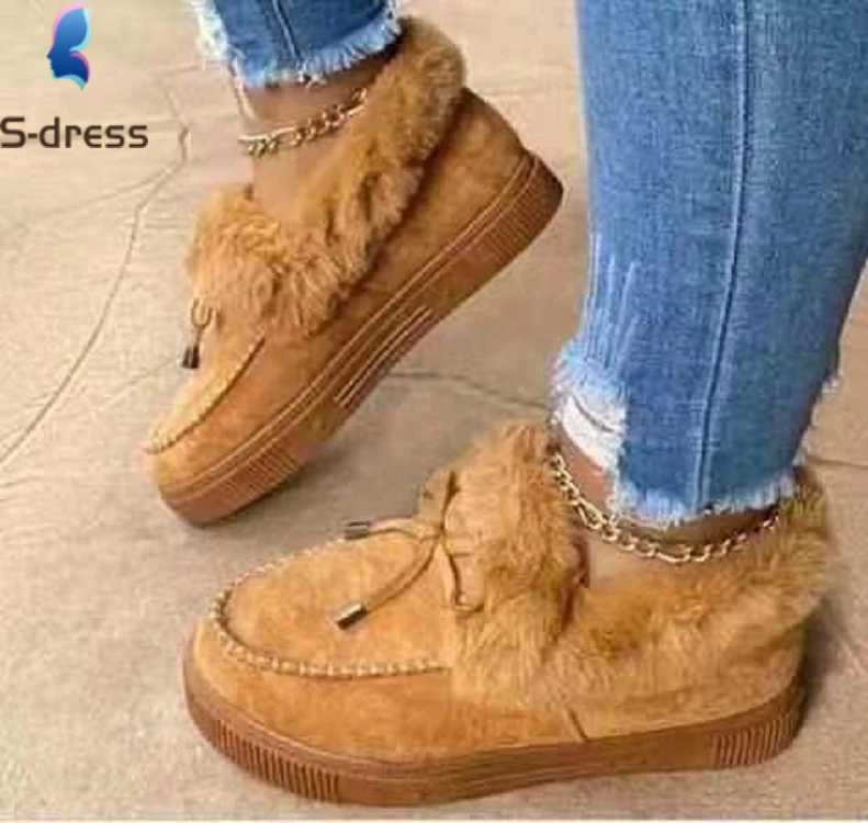 Doudou Shoes Women 2020 Winter New Round Head with Velvet and Thickened Warm Cotton Shoes Platform Snow Boots Women Shoe