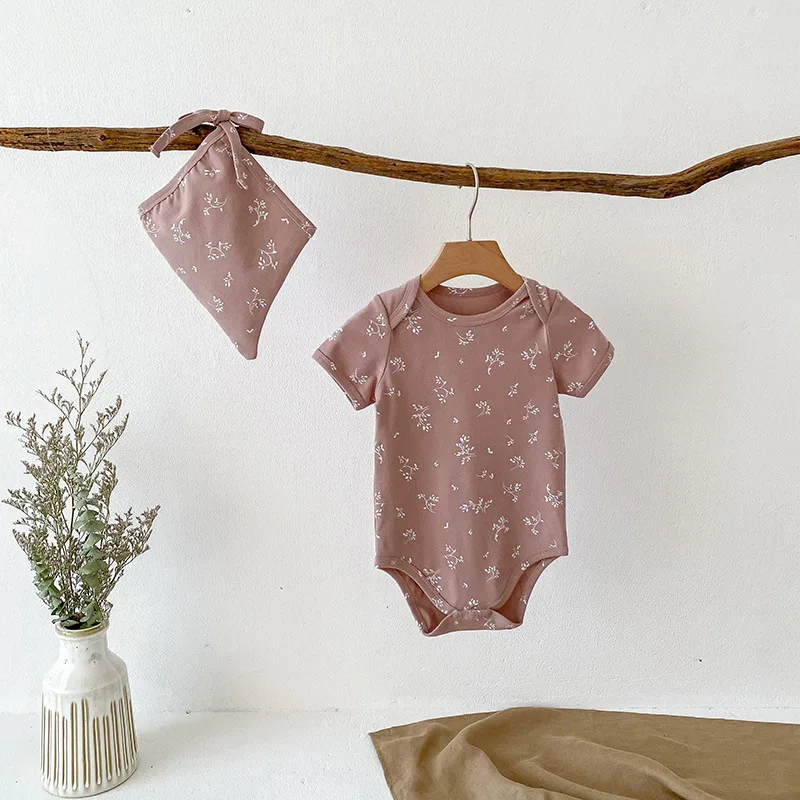 100% Cotton Full Printing Model Bamboo Short Sleeve Singlet Mini Baby Bottom Snap Jumpsuit Baby Romper Onesie Bodysuit