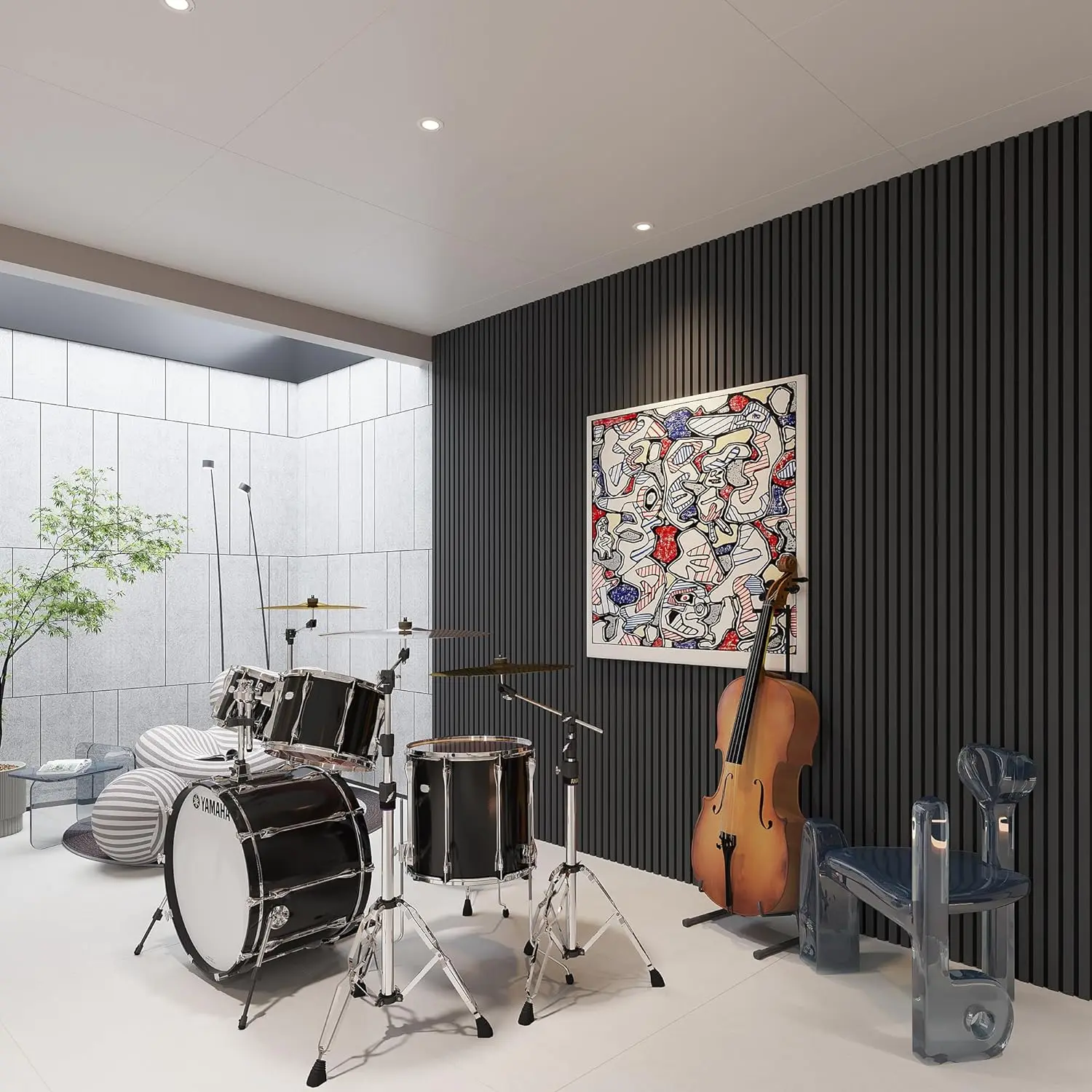 buy acoustic panels sound absorption Boards Polyester Fiber Felt wood slat panel wall panel for Interior decoration