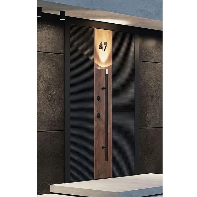 JBDhome Custom High Quality Modern American House Design Entry Security Door Wood Pivot Door for Residential Front Door