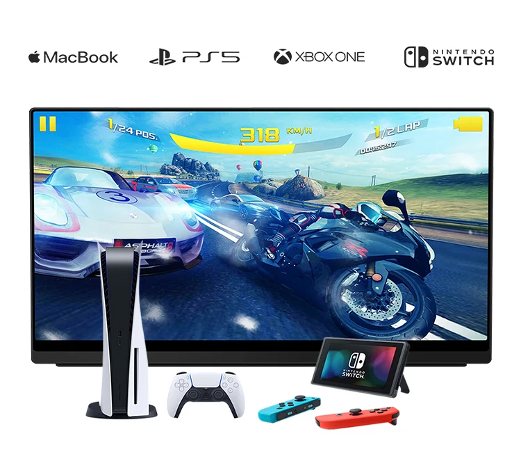 Портативный монитор 17,3 дюйма, 240 Гц, переключатель высокого обновления, внешний экран PS5, расширение для ПК