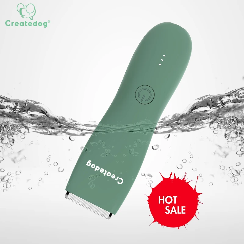 Createdog body hair trimmer digital display battery rechargeable cordless using time 120 minutes USB hair clipper waterproof