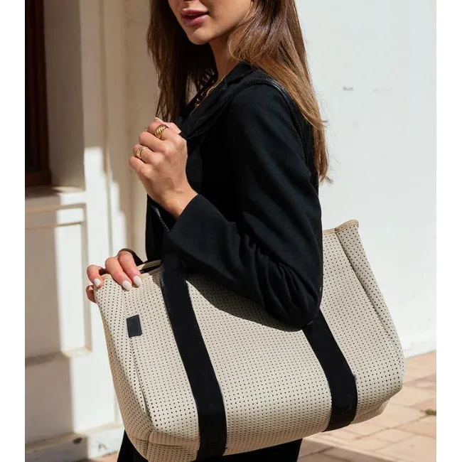 Large Cap8gbty Soft-touch Tote Bag Beauty Neoprene Bags Women Handbags Tote 3mm Embossed], Silk Screen Accept Sample All Seasons