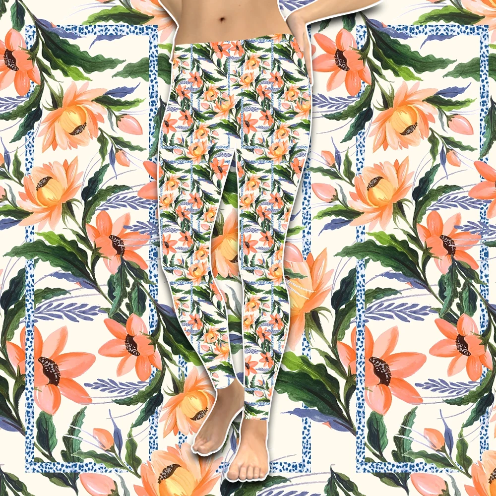 Wholesale Buttery Soft Polyester Spandex Girls Fashion 3d Custom Milk Silk All Over Print Leggings For Women