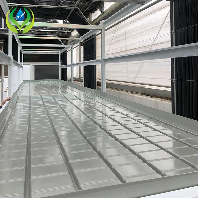 MYXL hydroponic rolling indoor metal mobile vertical grow rack system with abs food tray