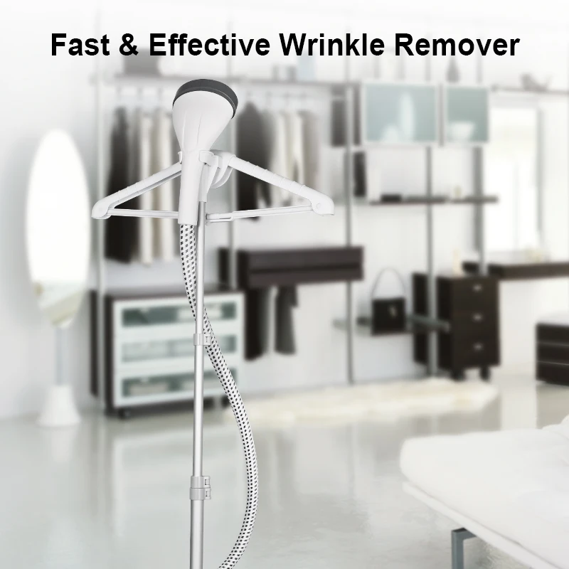 2023 Hot Factory Supplier Wholesale Remove Wrinkles Easily Adjustable Telescopic Rod 1600W Steam Iron Vertical Garment Steamer