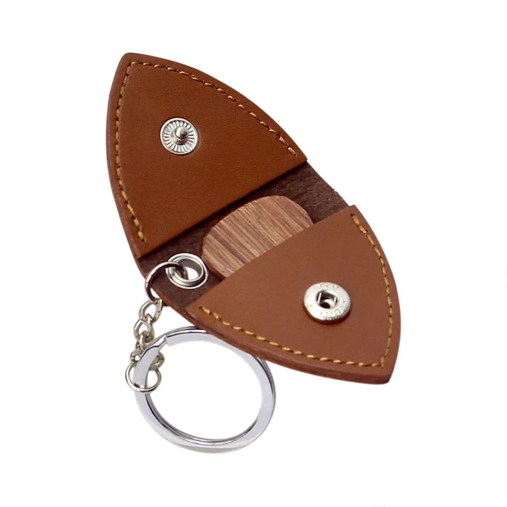High Quality Special Design Leather Rock Guitar Pick Holder Keychain Guitarra Plectrum Case Bag Guitar Accessories Storage Box