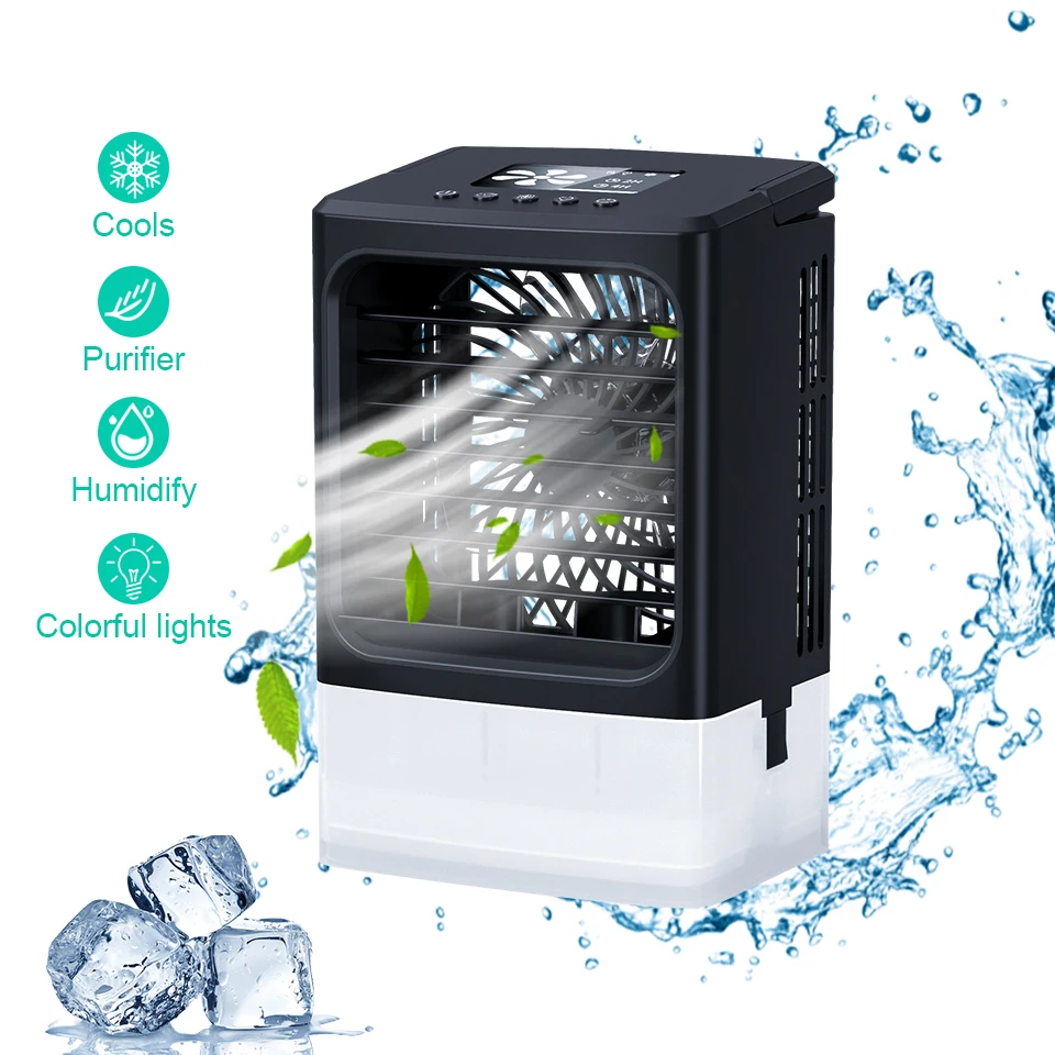 Вентилятор для кондиционирования, охлаждающий вентилятор, домашний увлажнитель, охлаждающий вентилятор для дома с водяным мобильным небольшим кондиционированием воздуха