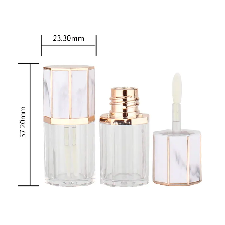 Контейнеры для блеска для губ min с кисточкой, классический дизайн, Белые контейнеры для блеска для губ с пользовательским логотипом