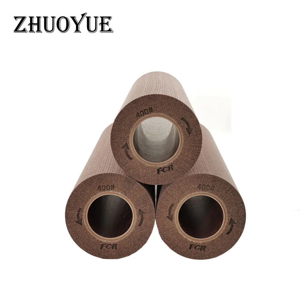 ZHUOYUE Non Woven Polishing Roller Brush 400# abrasive Polishing Flap Roller High cut non woven brush roller