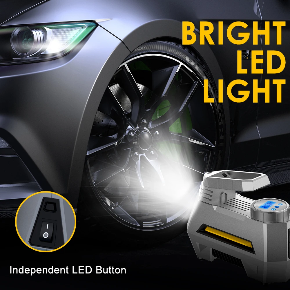 corded DC12V 150psi Electric Digital Air Compressor Pump Portable Smart Emergency Car tyre Tire Inflators