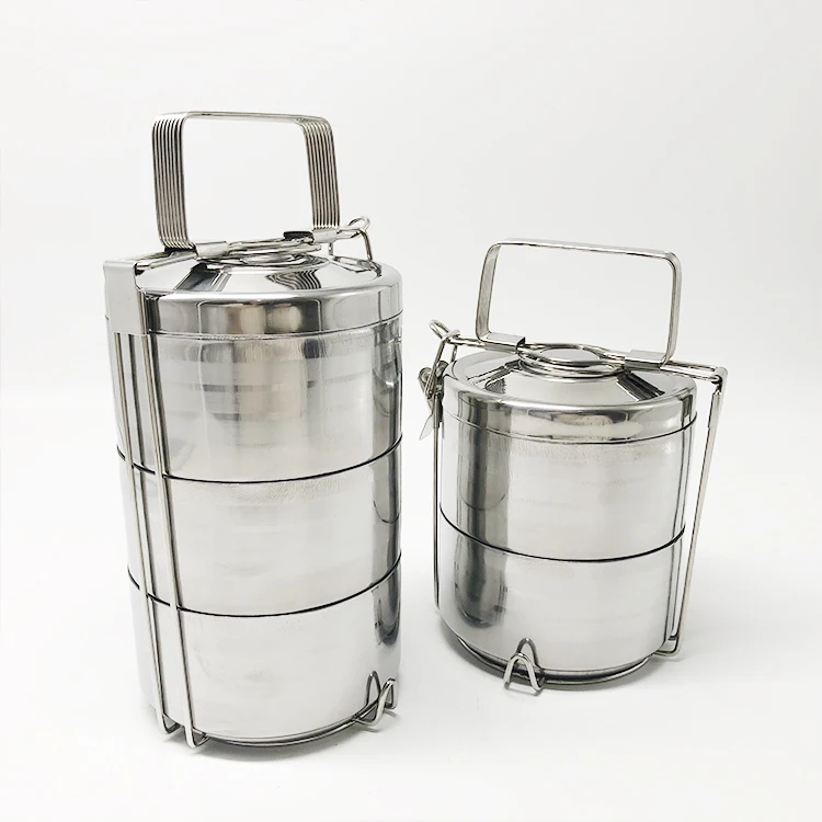 Newest 2/3/4/5 layers stainless steel food containers tiffin food carrier with handle